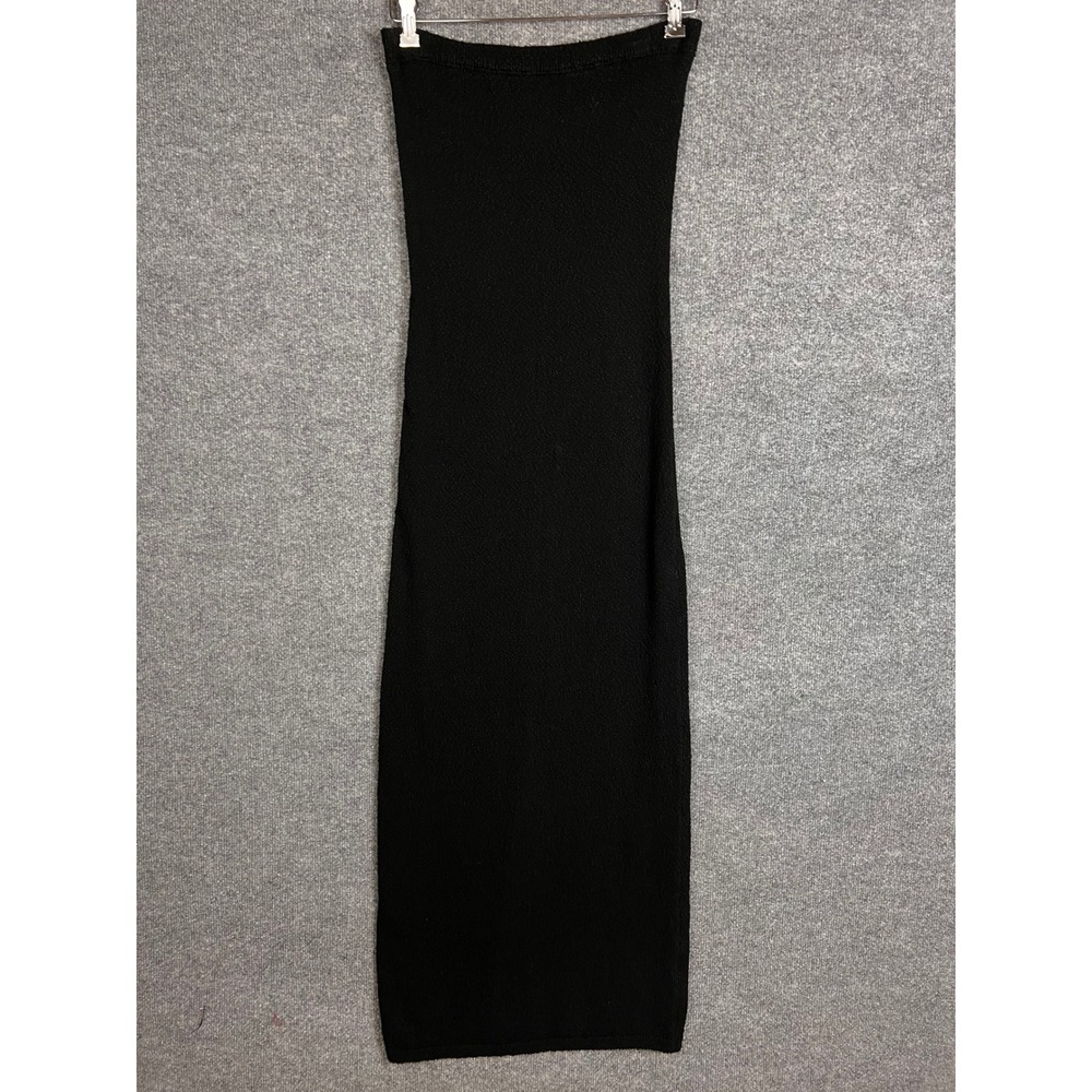 FP Beach Maxi Dress Womens Medium Black Excellent Strapless Knit Slit